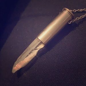 Long bullet crystal necklace
